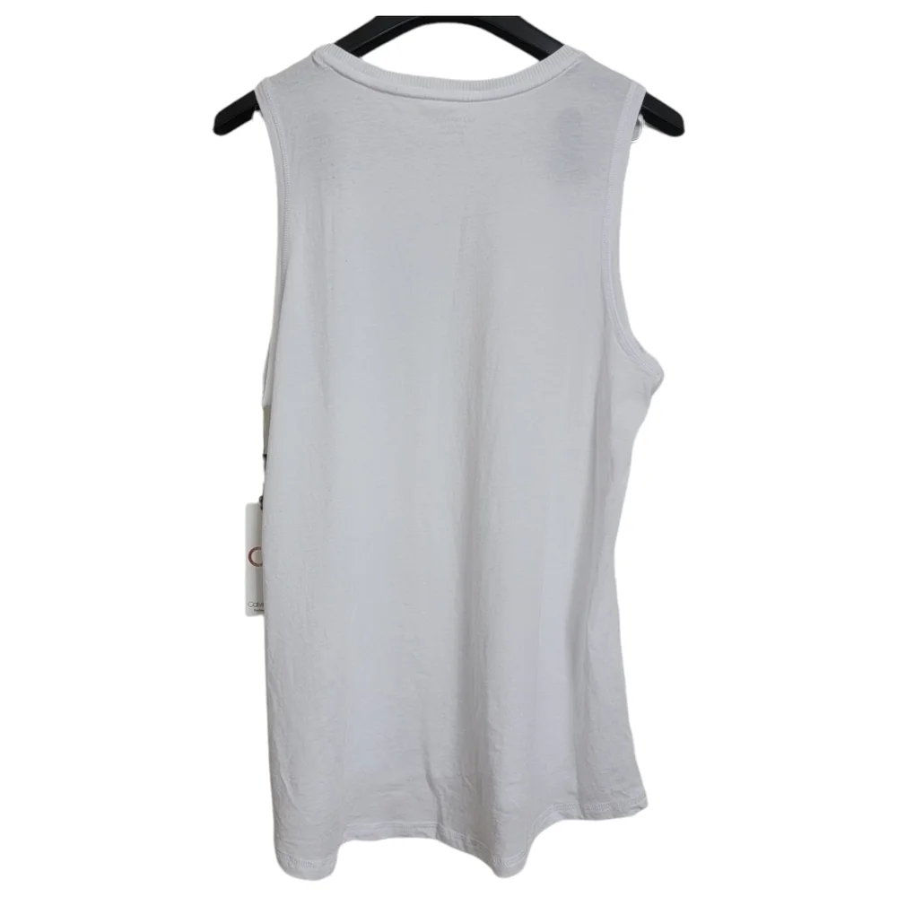 Calvin Klein Rainbow White Logo Crew Neck Muscle Tee Tank Top XS - Picture 2 of 6